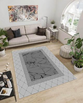 Dijidekor Işıltı Koleksiyonu Model63 Süngerli Dijital Baskılı Saçaksız Mutfak Halısı Yolluk