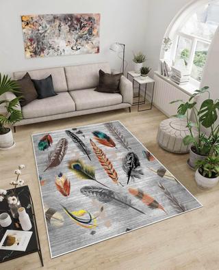 Dijidekor Işıltı Koleksiyonu Model76 Süngerli Dijital Baskılı Saçaksız Mutfak Halısı Yolluk