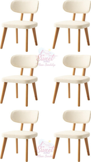Masal Ahşap Gürgen Sandalye  6 Lı Set Cafe,Restaurant,Mutfak,Salon,Yemek Odası Sandalyesi 