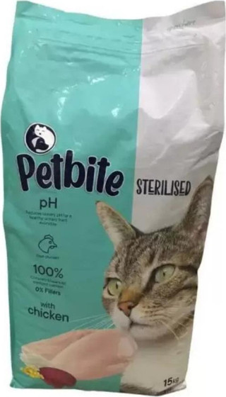 Petbite Kisirlastirilmis Tavuklu Kedi Mamasi 15 Kg