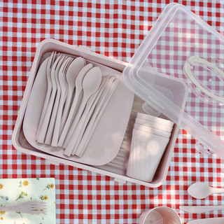 Karaca Container Rocca 32 Parça Piknik Seti Pembe