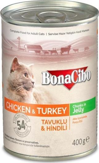 Bonacibo Jöleli Tavuk ve Hindili Yaş Kedi Maması 400 GR