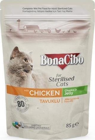 Bonacibo Pouch Tavuklu Kısır Kedi Konservesi 85 gr