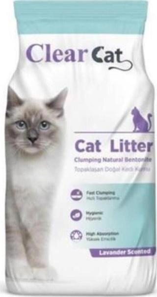 Clear Cat Topaklaşan Kedi Kumu Lavanta İnce Taneli 10 Kg
