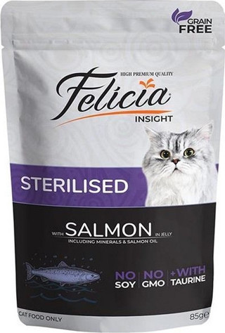 Felicia Pouch Steril Somonlu Kısırlaştırılmış Kedi Konservesi Tahılsız 85 gr