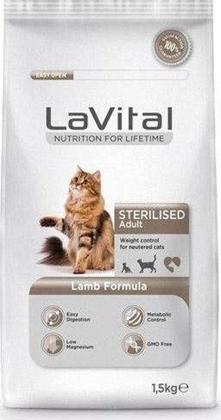 LaVital Sterilised Lamb Kuzulu Kısır Kedi Maması 1,5 Kg