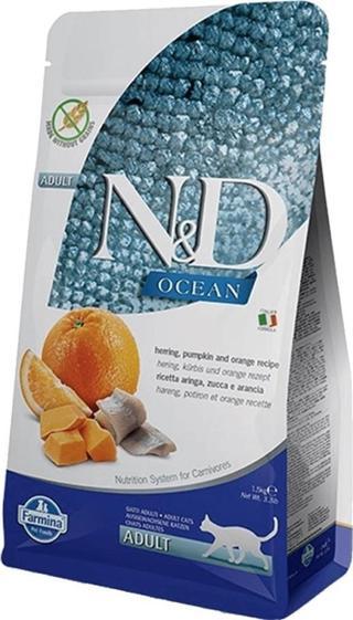 N&D Tahılsız Balkabaklı Ringa Balıklı Portakallı  Kedi Maması 5 kg