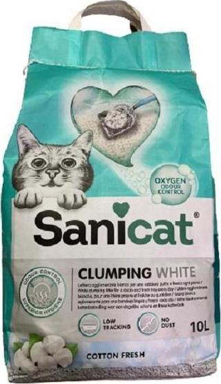 Sanicat Clumping White Cotton Fresh Oksijen Kontrol Kedi Kumu 10 Lt