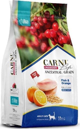 Carni Life Kızılcık Balık Etli ve Portakallı Yetişkin Kedi Maması 1.5 Kg