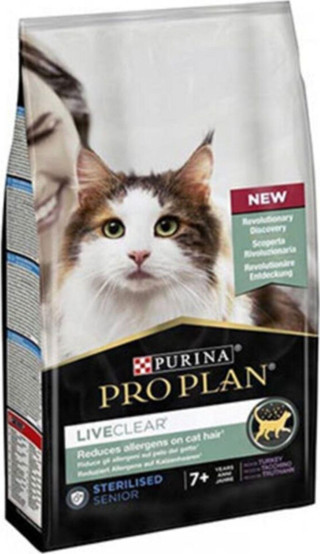 Pro Plan LiveClear Sterilized Senior+7 Hindili Alerji Önleyici Kedi Maması 1,4 kg