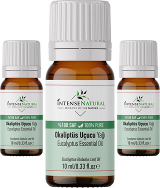 İntense Natural Okaliptüs Uçucu Yağı 10 Ml X 3 %100 Saf Ve Doğal Eucalyptus Essential Oil