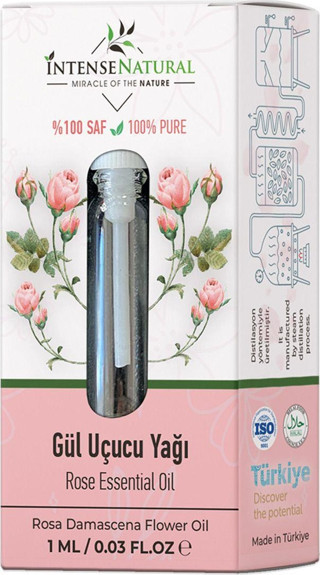 İntense Natural Saf Gül Uçucu Yağı 1 Ml %100 Saf Ve Doğal Rose Essential Oil Rosa Damascena Flower Oil