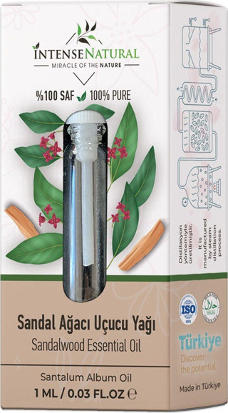İntense Natural Sandal Ağacı Uçucu Yağı 1 Ml %100 Saf Ve Doğal Sandalwood Essential Oil