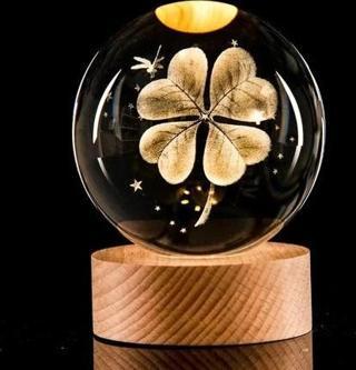 Işıklı Yonca Tasarımlı Cam Küre