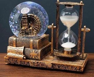 Dekoratif Kar Küresi ve Kum Saati GOLD MZ235-55