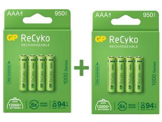 GP Batteries Recyko 1000 mAh 1.2V AAA Boy NiMH İnce Şarjlı Pil 8 Adet