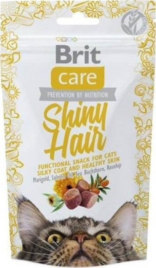 Brit Care Shiny Hair Parlak ve Sağlıklı Tüyler için Tahılsız Kedi Ödül Maması 50gr