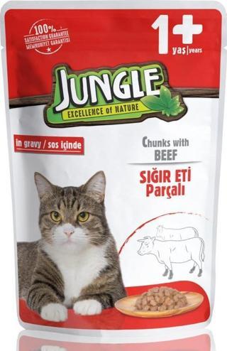 Jungle Pouch Biftekli Kedi Konserve 100 gr