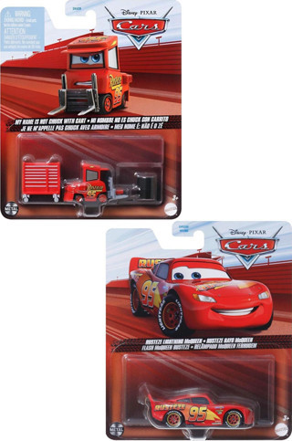 Disney Pixar Cars 2 Araç Set - My Name Is Not Chuck With Cart & RustEze Lightning McQueen (1/55)
