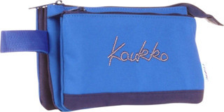 Kaukko İki Bölmeli Mavi Love Baskılı Kız Çocuk Akordion Kalem Çantası - K2673