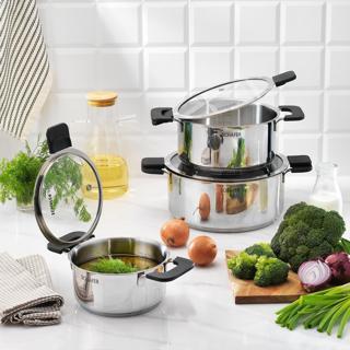 Schafer Iconic Çelik Tencere Seti 6 Parça-Inox