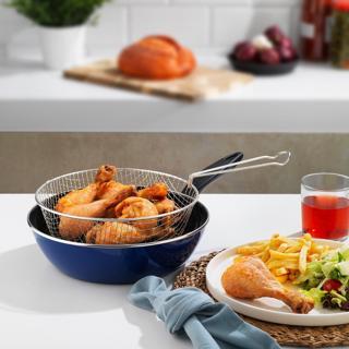 Schafer Komfort Derin Kızartma Tavası 2 Parça-Lacivert