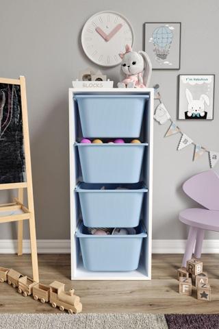Baby Darling %100 MDF - Large Mono 4 Büyük Sepetli Oyuncak Dolabı
