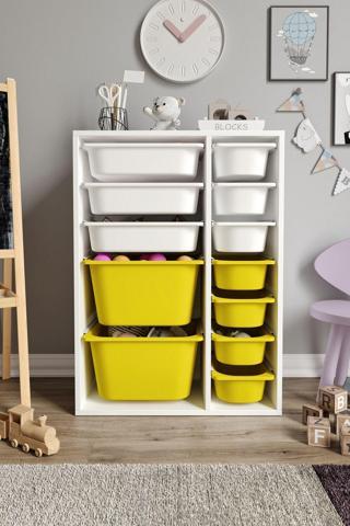 Baby Darling %100 MDF - Medium Duo 12 Sepetli Oyuncak Dolabı