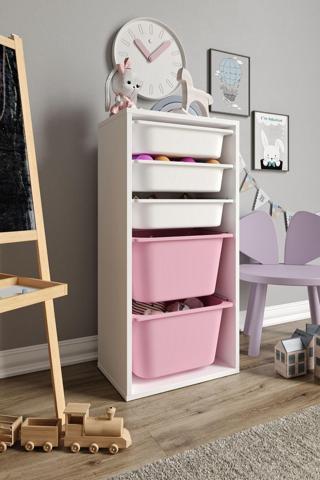 Baby Darling %100 MDF - Medium Mono 5 Sepetli Oyuncak Dolabı