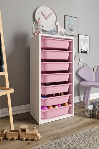 Baby Darling %100 MDF - Medium Mono 7 Sepetli Oyuncak Dolabı