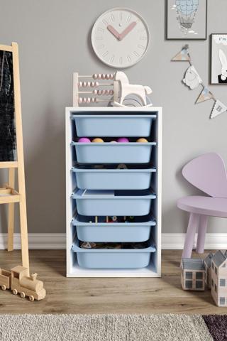 Baby Darling %100 MDF - Small Mono 6 Sepetli Oyuncak Dolabı