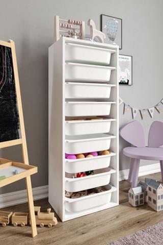 Baby Darling %100 MDF - XL Mono 9 Sepetli Oyuncak Dolabı