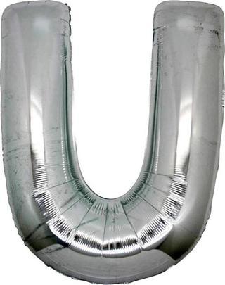 U Harf Folyo Balon Gümüş Renk  40 İnç