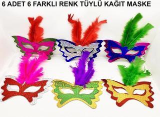 Tüylü Kağıt Karnaval Maskesi (639lı Set)