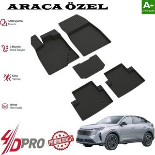 PEUGEOT 3008 HYBRIT 4-D HAVUZLU KAUÇUK PASPAS SİYAH 2024 2025 2026