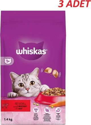Whiskas Biftekli Kuru Kedi Maması 1,4 Kg*3 ADET