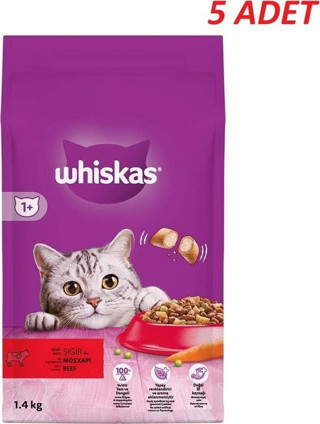 Whiskas Biftekli Kuru Kedi Maması 1,4 Kg*5 Adet