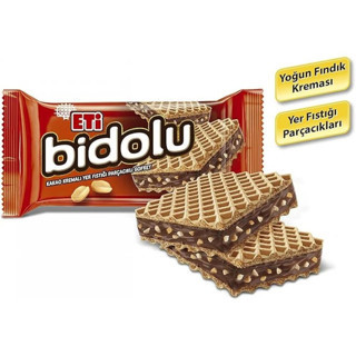Eti Bidolu Kakao Kremalı Yer Fıstığı Parçacıklı Gofret 81 Gr 12 Adet