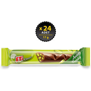 Eti Çikolata Antep Fıstıklı Sütlü Çikolata 17 g x 24 Adet