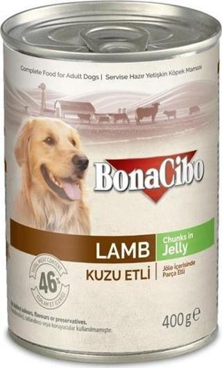 Bonacibo Jöleli Kuzu Etli Yaş Yetişkin Köpek Maması 400 GR