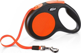 Flexi New Neon Medium Otomatik Tasma 5 Mt Şerit Turuncu