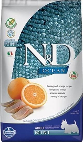 N&D Tahılsız Ocean Ringa Balıklı Portakallı Küçük Irk Köpek Maması 2,5 kg