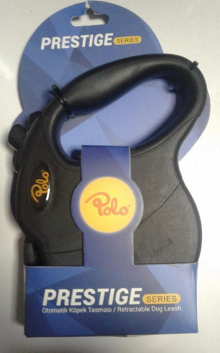 Polo Prestige Flexi Siyah Otomatik Köpek Tasma M 5M/20Kg