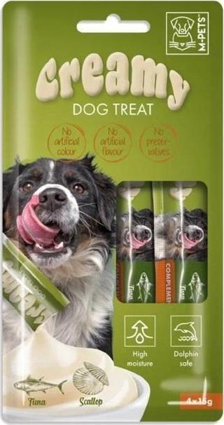 M-Pets Köpek Ödülü Creamy Ton Balıklı Deniz Taraklı 4 x 15 Gr