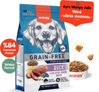 Wanpy Tahılsız Ördek Etli Yetişkin Köpek Maması 1.5kg