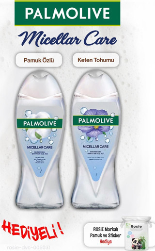 Palmolive Mıcellar Care 2'li 500 ml Duş Jeli, Rosıe Pamuk Hediye