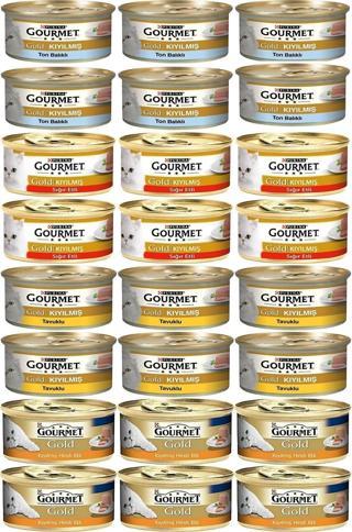 Gourmet Karışık Kıyılmış Konserve Yetişkin Kedi Yaş Maması 24 X 85 Gr