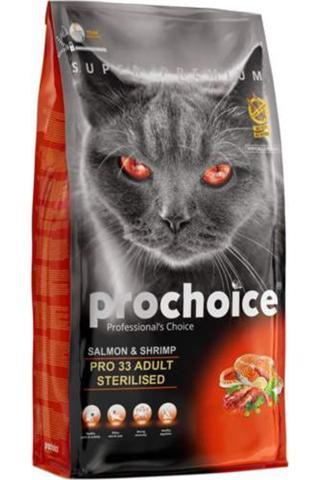 ProChoice Pro33 Kısırlaştırılmış Somonlu Karidesli 15 Kg Kedi Maması