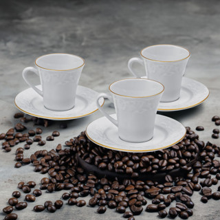 Güral Porselen Bahar Dalı 4 Parça 2 Kişilik Kahve Fincan Takımı