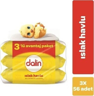 DALİN ISLAK HAVLU 3 LU PAKET 3 X 56 ADET